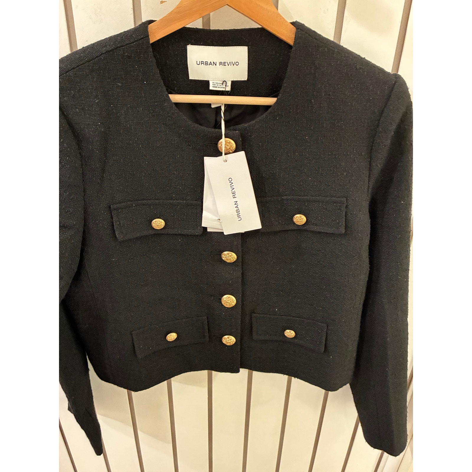 Urban Revivo Black Tweed Blazer Size 2 — image 4 of 6